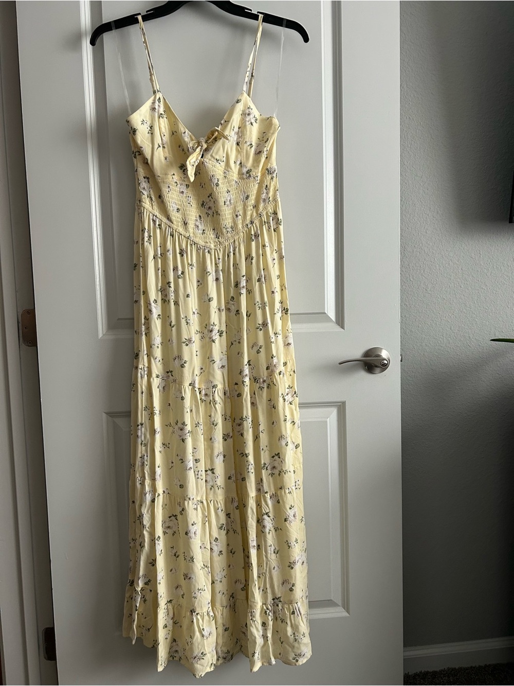 Yellow Floral Maxi Dress - Lightweight Spaghetti Strap Sundress